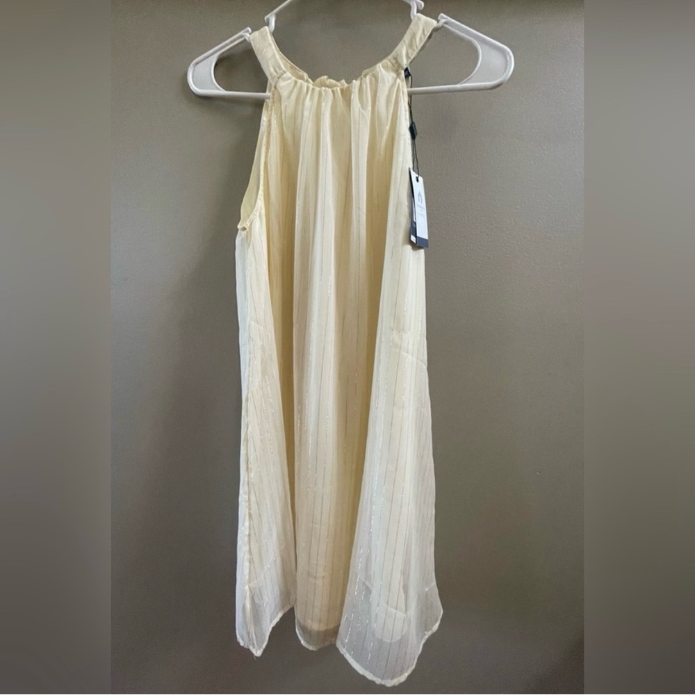 Cabana Life Cream Halter Neck Pleated Dress